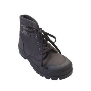 Celine Womens Lace Up Combat Ankle Boots Black/Brown Size 35 5